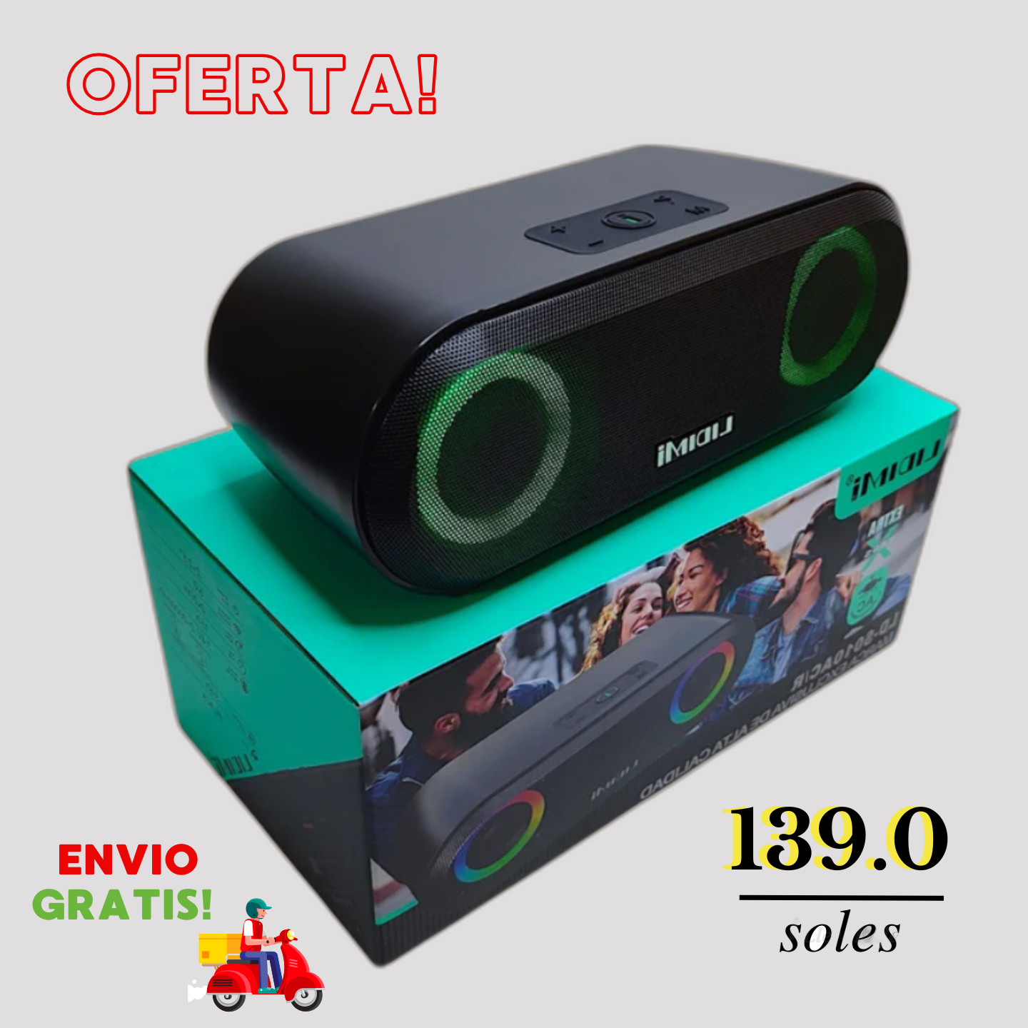 PARLANTE LIDIMI 40 WATS LD-S010AC (Original) LUCES RGB